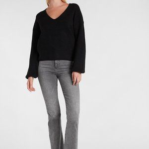 Express Puff Sleeve V-Neck Sweater